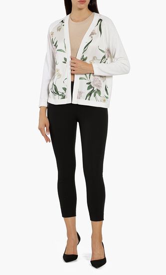 Tayaa Elderflower Woven Front Wrap Cardigan