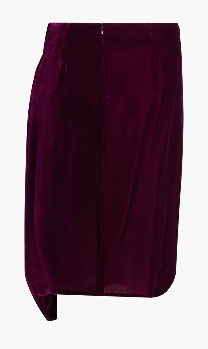 KNOTTED VELVET SKIRT