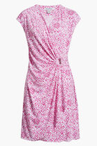 Clara Ocean Ikat Knit Faux Wrap Dress