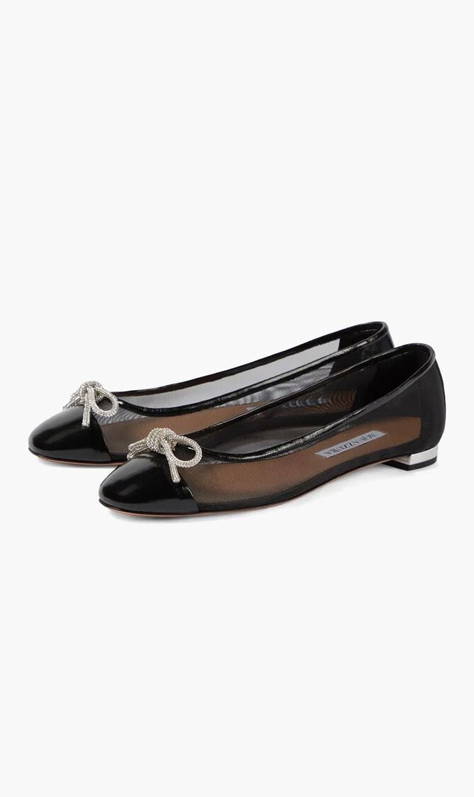 Parisina Bow Detail Mesh Ballet Flats