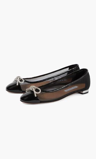 Parisina Bow Detail Mesh Ballet Flats
