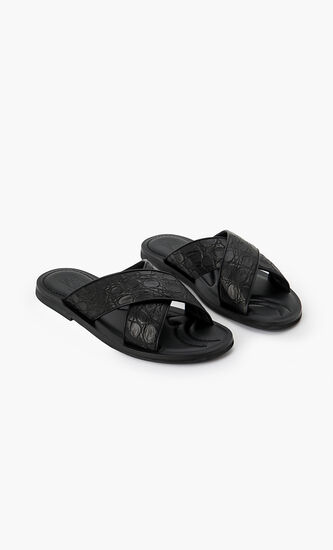 Nero Leather Slides