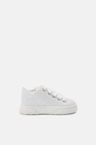 LACE UP GLITTER FABRIC SNEAKERS