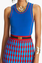 Viscose Cropped Knit Tank Top