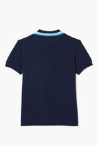 Tricolour Collar Cotton Petit Pique Polo