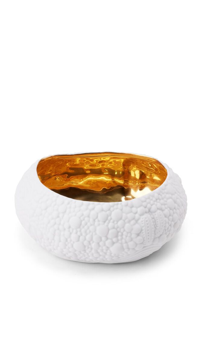 LOB HAAS MOJAVE DESSERT WHITE+GOLD BOWL-MED