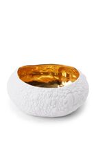 LOB HAAS MOJAVE DESSERT WHITE+GOLD BOWL-MED