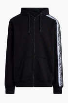 LOGO KNIT TAPE ZIP-UP HOODIE