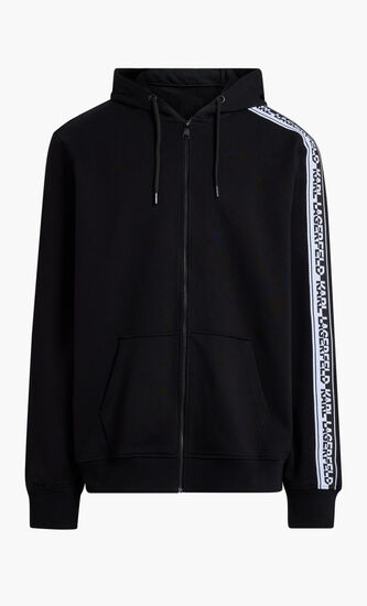 LOGO KNIT TAPE ZIP-UP HOODIE