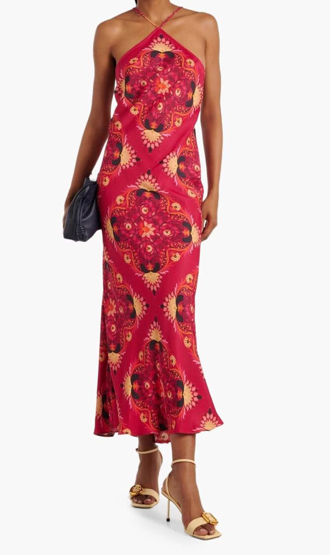 Printed Halterneck Maxi Dress