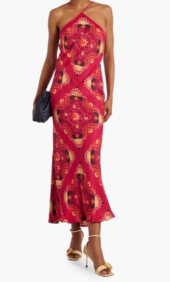 Printed Halterneck Maxi Dress