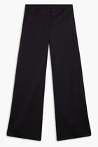PANT INFORMAL WIDE LEG ZIPPED WAISTAND SOLID BLK