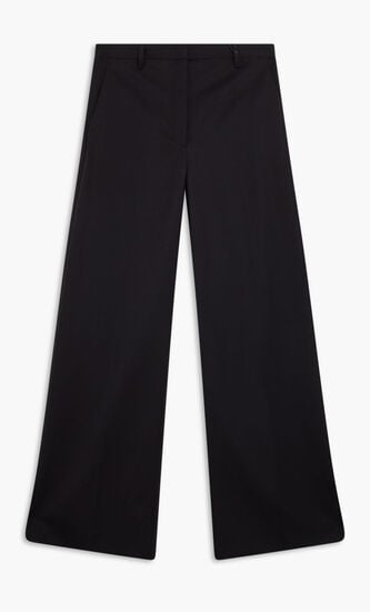 PANT INFORMAL WIDE LEG ZIPPED WAISTAND SOLID BLK