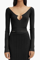 Long Sleeve Scalloped Top