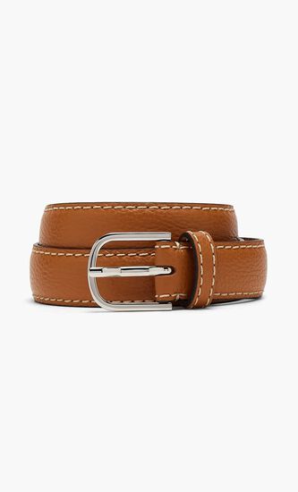 SLIM GRAINED-LEATHER TROUSER BELT