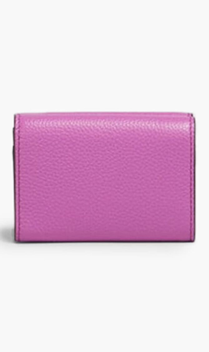 Pink Leather Trifold Wallet With Marni Mending