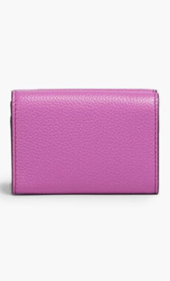 Pink Leather Trifold Wallet With Marni Mending