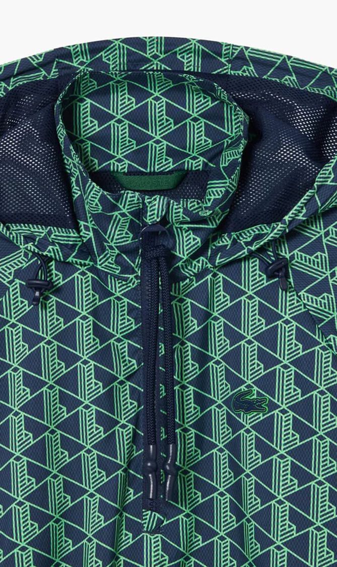 Oversized monogram taffeta pull-on jacket