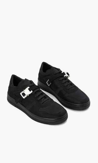 Buckle Low-Top Satin Trainers