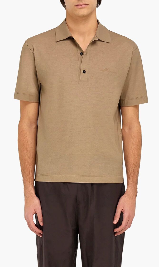 Crepe Voile Polo Shirt