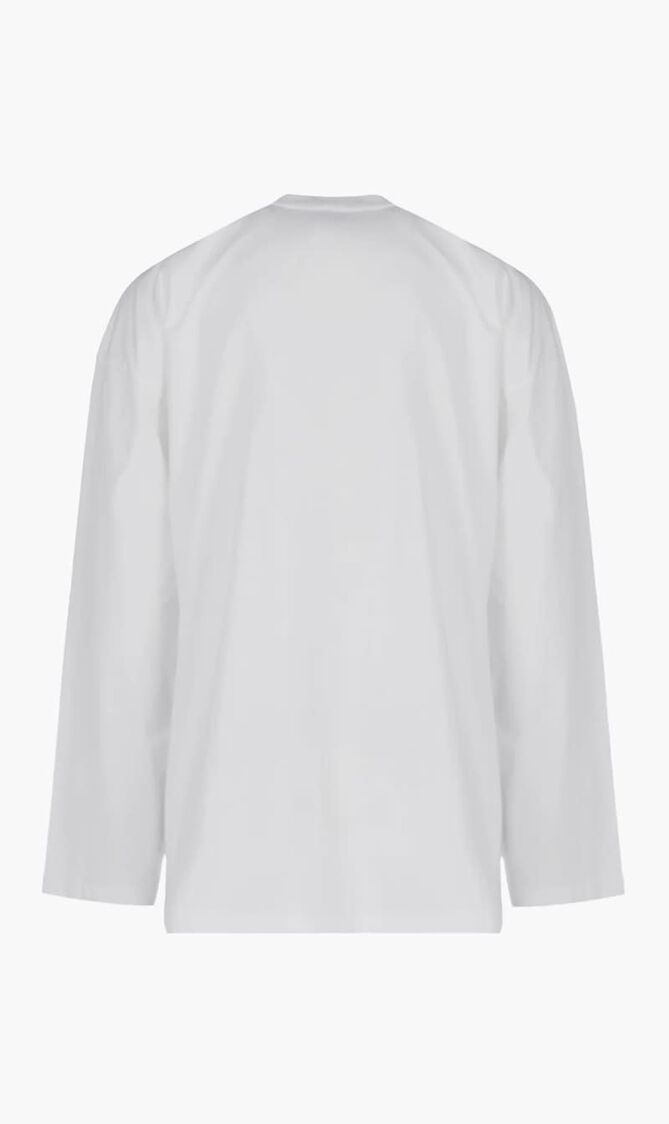 OFF STAMP WIDE LS TEE WHITE BLACK