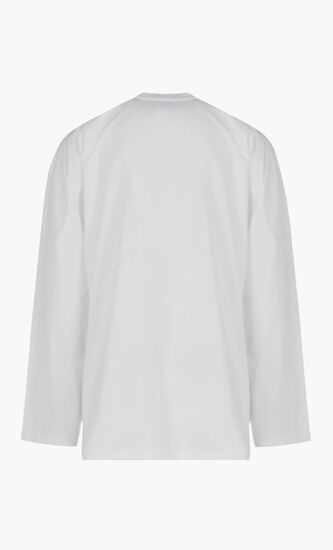 OFF STAMP WIDE LS TEE WHITE BLACK