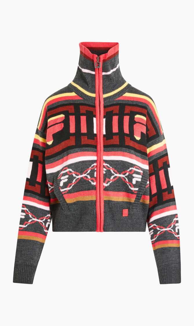 CHARLIE INTARSIA PLACMENT OVERSIZED CARDIGAN