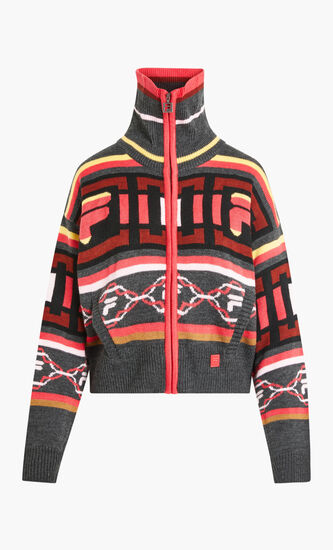 CHARLIE INTARSIA PLACMENT OVERSIZED CARDIGAN