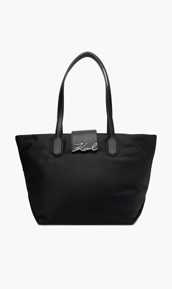 K/Signature Nylon MD Tote