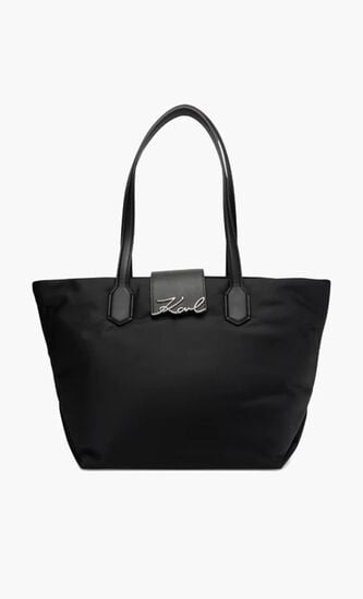K/Signature Nylon MD Tote