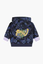 Floral Print Zip Up Hoodie