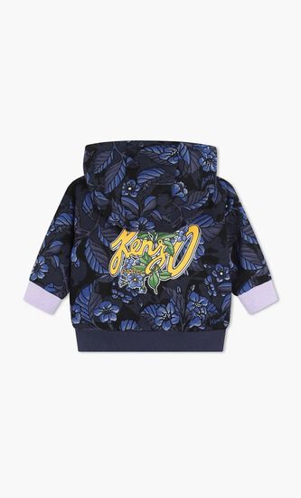 Floral Print Zip Up Hoodie