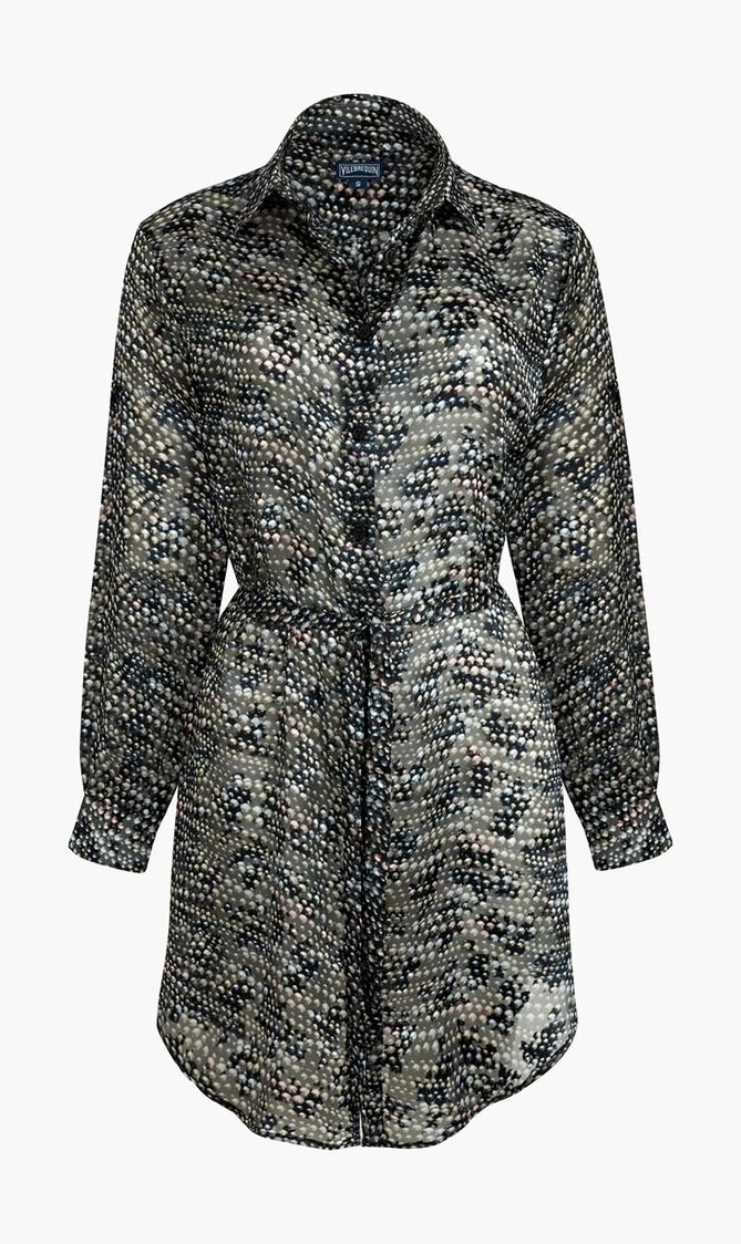 Pearl Silk Shirt Dress