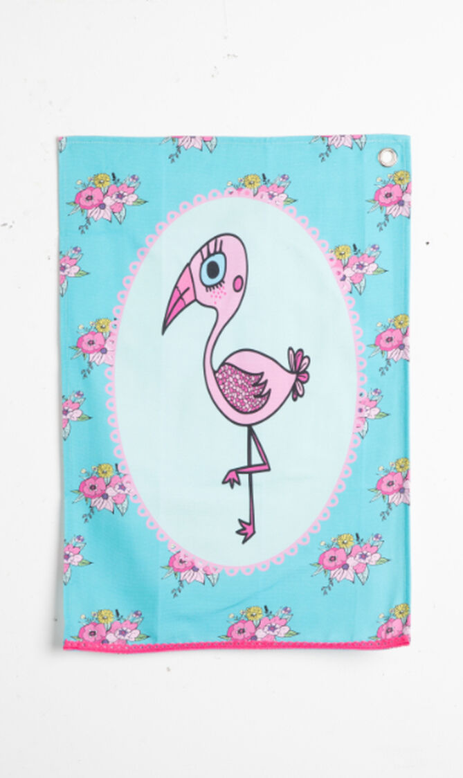 Flamingo Canvas Tea Towel