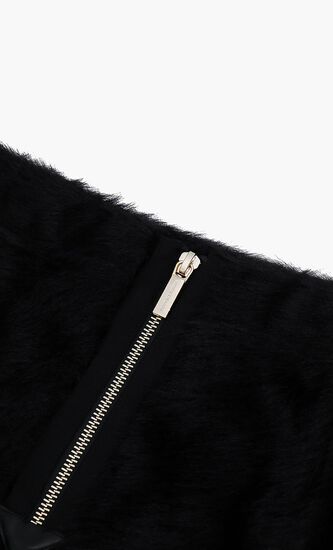 Fuzzy Textured Mini Skirt