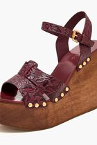 Embossed Wedge Sandals