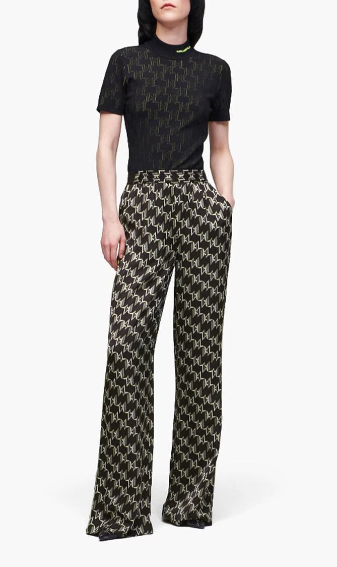 Monogram Satin Pants