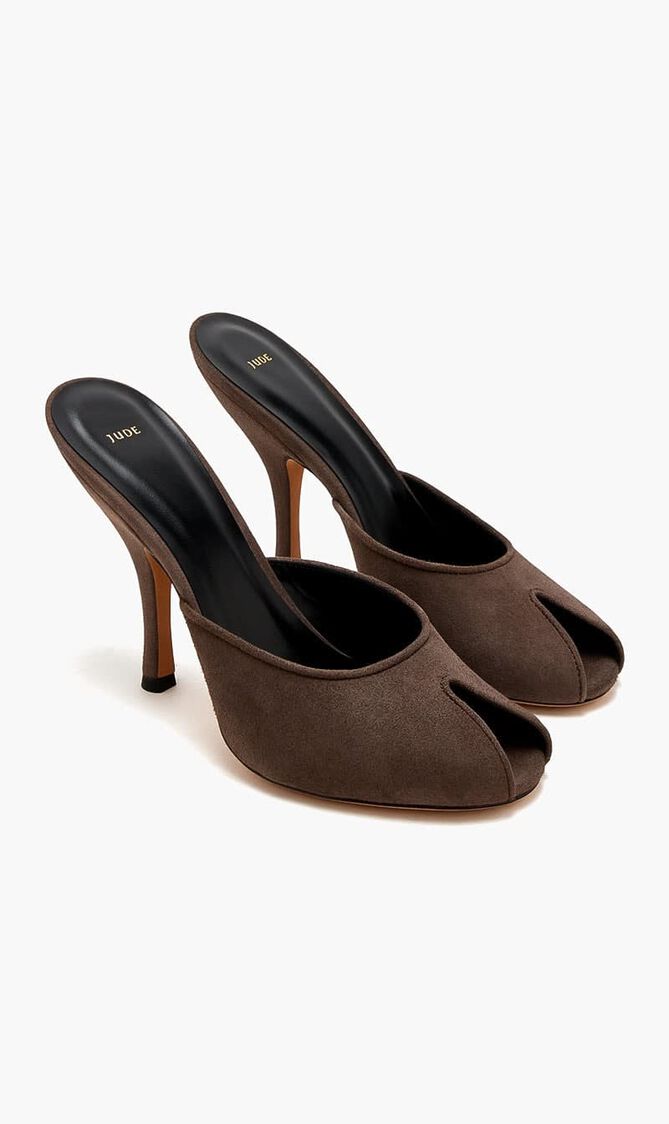 DATE MULE IN BROWN SUEDE