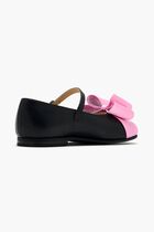 LE CADEAU BLACK AND PINK SATIN MINI BALLERINA