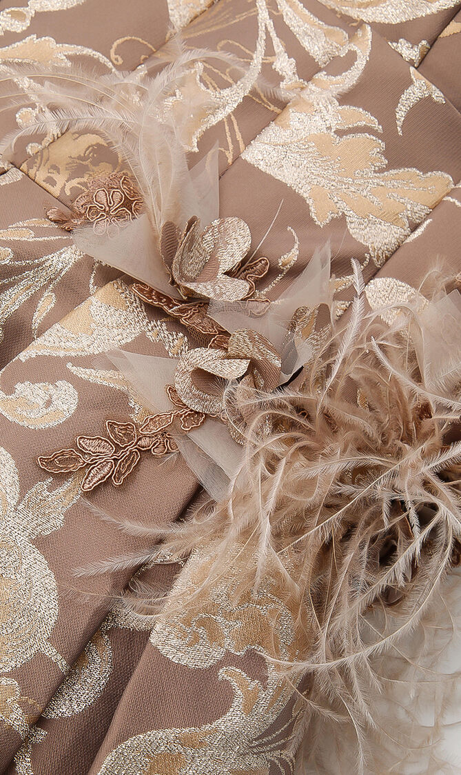 Straight Across Pleated Ball Gown