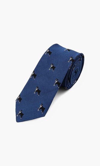 Bulldog Print Silk Tie