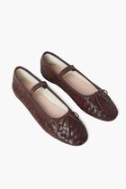 Loeffler Randall Leonie Espresso Woven Ballet Flat