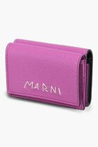 Pink Leather Trifold Wallet With Marni Mending