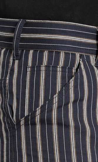 Stripes Cotton-Blend Shorts
