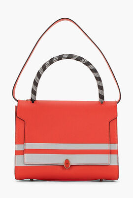 Leather Reflective Stripe Handbag