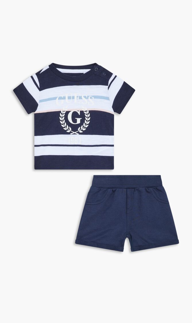 Striped T-shirt And Shorts Set