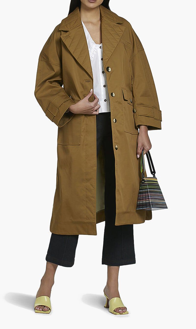 Buy GANNI Double Twill Coat for AED 745.00 The Deal Outlet