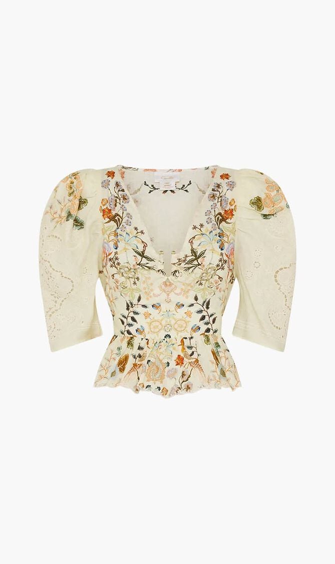 Puff Sleeve Top with Hardware