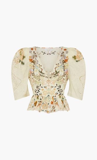Puff Sleeve Top with Hardware