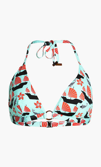 Flechett Printed Halter Bikini Top